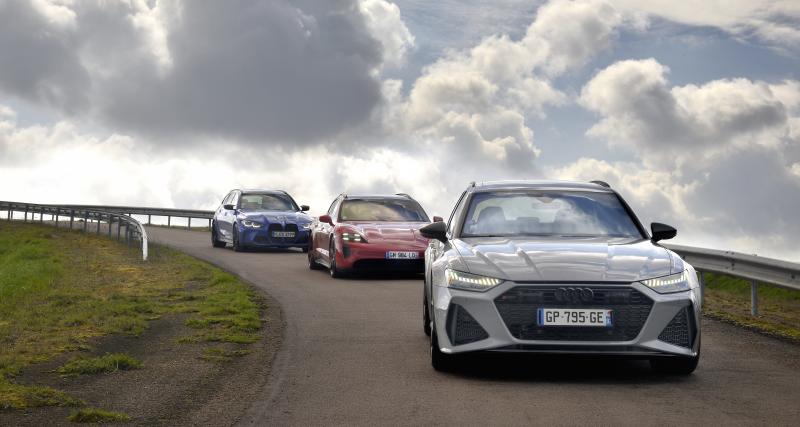 Audi RS 6 vs BMW M3 Touring vs Porsche Taycan Sport Turismo GTS : break fast - Audi RS 6 vs BMW M3 Touring vs Porsche Taycan Sport Turismo GTS