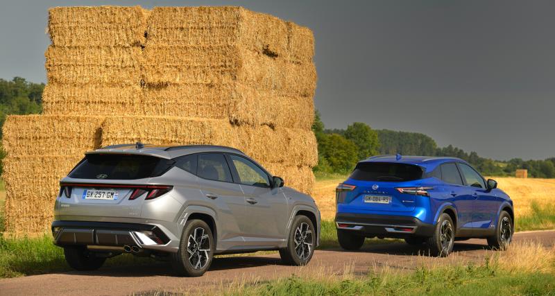 Match Hyundai Tucson Hybrid 215 ch vs Nissan Qashqai e-Power 190 ch - Hyundai Tucson 2024 / Nissan Qashqai 2024